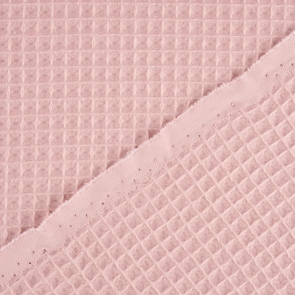 Bekleidungsstoff Waffelpique Waffelstoff Baumwolle uni dusty pink 1,45m Breite