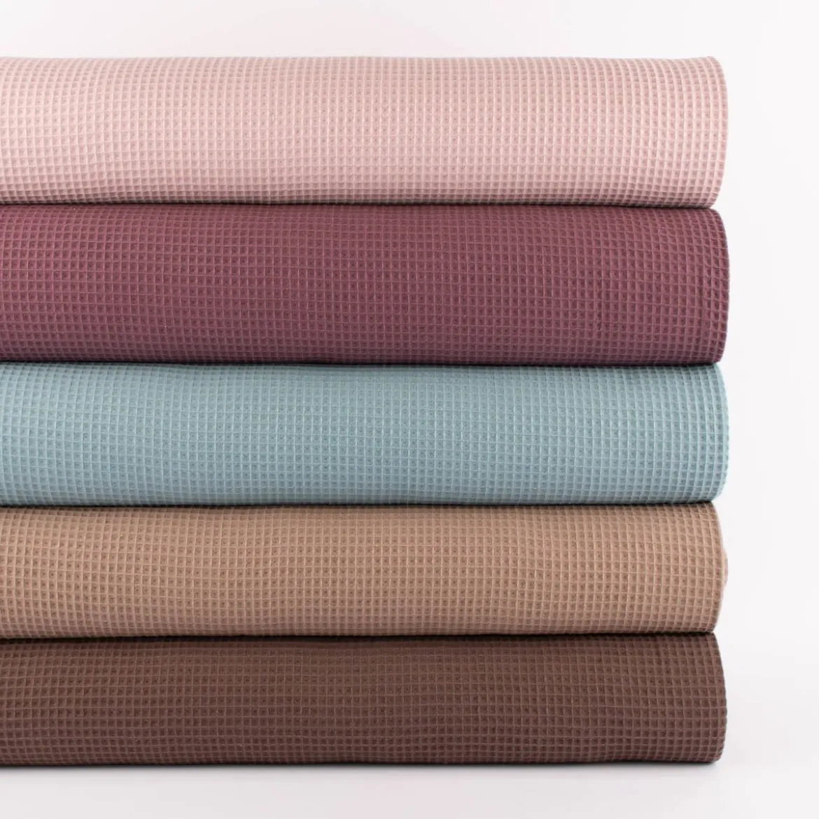 Bekleidungsstoff Waffelpique Waffelstoff Baumwolle uni dusty pink 1,45m Breite