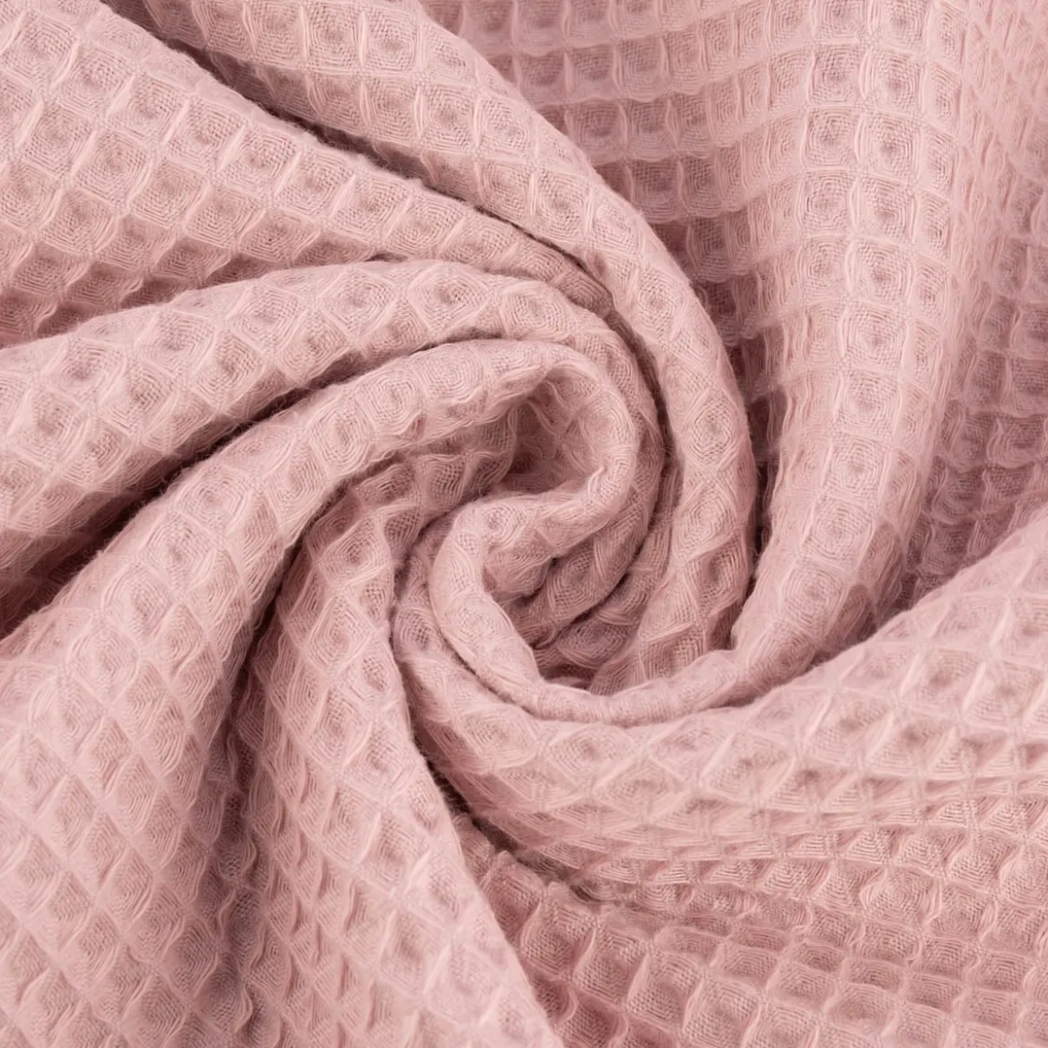 Bekleidungsstoff Waffelpique Waffelstoff Baumwolle uni dusty pink 1,45m Breite