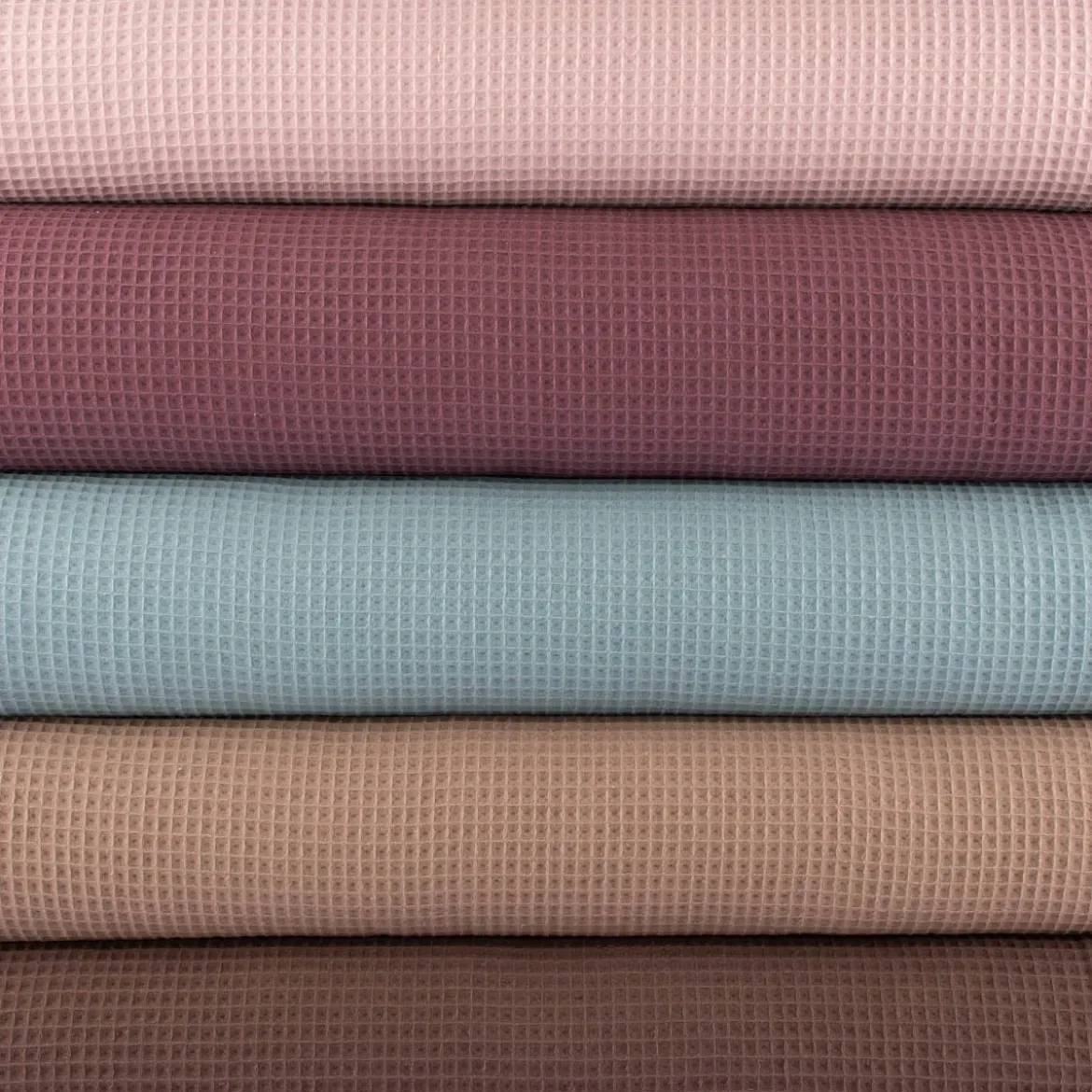 Bekleidungsstoff Waffelpique Waffelstoff Baumwolle uni dusty pink 1,45m Breite