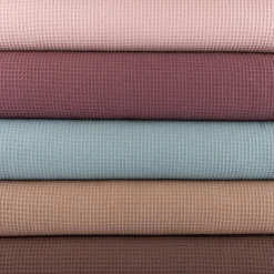 Bekleidungsstoff Waffelpique Waffelstoff Baumwolle uni dark taupe 1,45m Breite