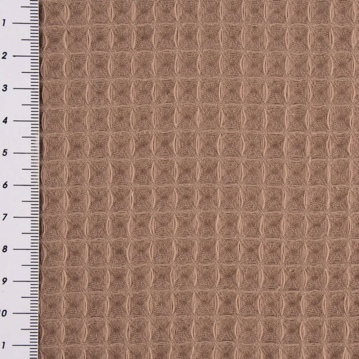 Bekleidungsstoff Waffelpique Waffelstoff Baumwolle uni dark taupe 1,45m Breite