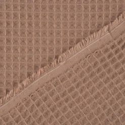 Bekleidungsstoff Waffelpique Waffelstoff Baumwolle uni dark taupe 1,45m Breite