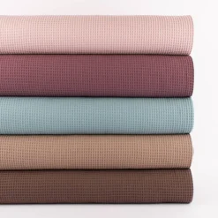 Bekleidungsstoff Waffelpique Waffelstoff Baumwolle uni dark taupe 1,45m Breite