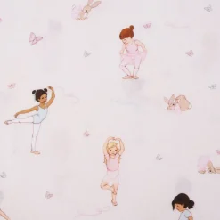 Belle & Boo Bio Baumwollstoff Popeline Ballet creme rosa hellblau 1,46m Breite