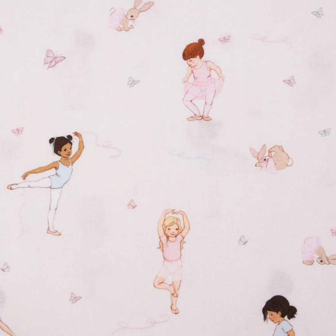 Belle & Boo Bio Baumwollstoff Popeline Ballet creme rosa hellblau 1,46m Breite