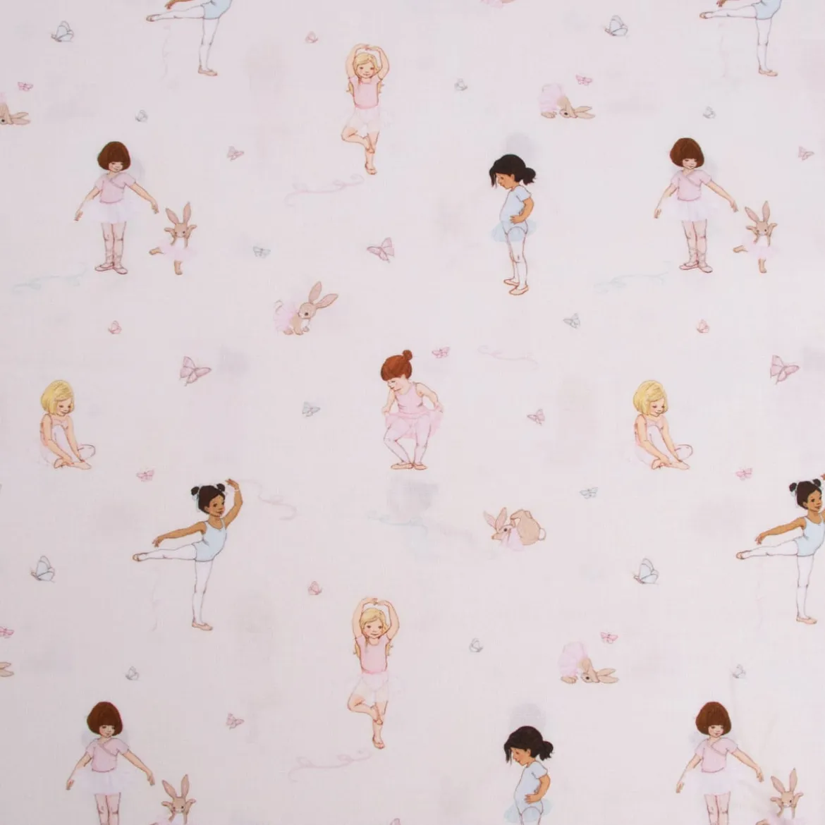 Belle & Boo Bio Baumwollstoff Popeline Ballet creme rosa hellblau 1,46m Breite