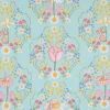 Belle & Boo Bio Baumwollstoff Popeline Bunny Damask türkis rosa weiß 1,46m Breite