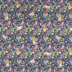 Belle & Boo Bio Baumwollstoff Popeline Spring Chicken dunkelblau 1,46m Breite