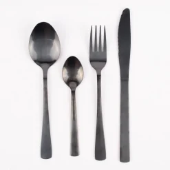 Besteck-Set Dinnerbesteck anthrazit 16teilig