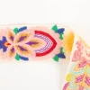 Bestickte Blumenborte Boho ecru bunt 5cm Breite