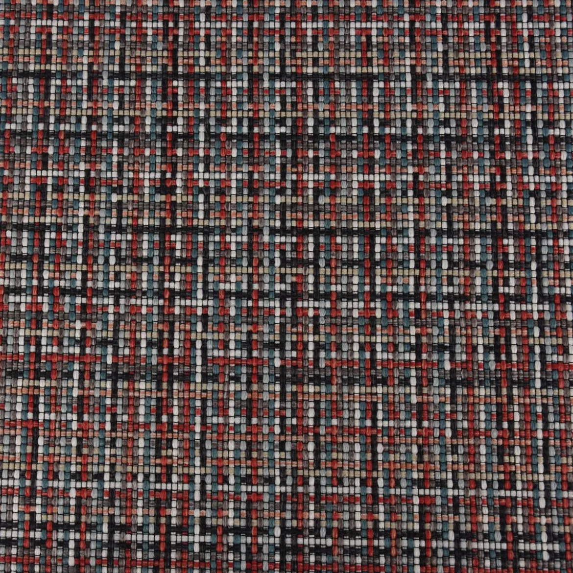 Bezugsstoff Möbelstoff Polsterstoff Mosaico rot türkis 140cm breit