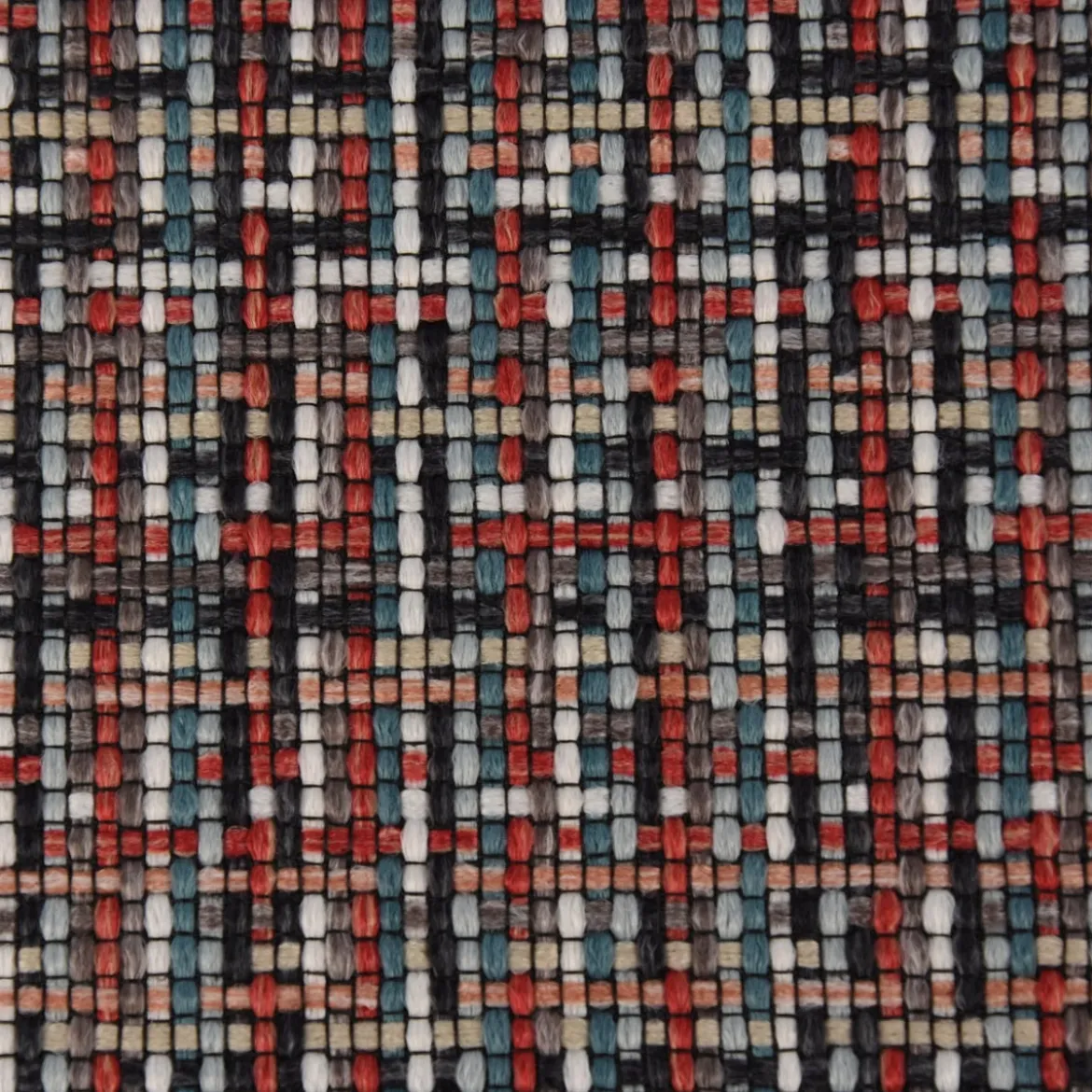 Bezugsstoff Möbelstoff Polsterstoff Mosaico rot türkis 140cm breit