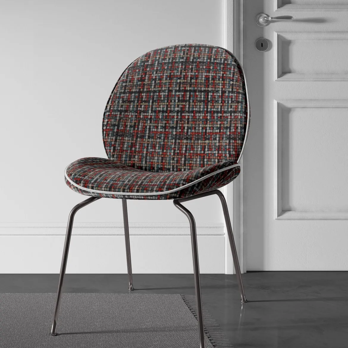 Bezugsstoff Möbelstoff Polsterstoff Mosaico rot türkis 140cm breit