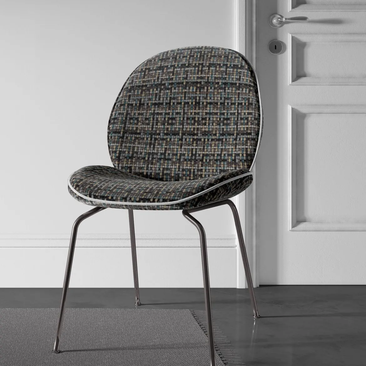 Bezugsstoff Möbelstoff Polsterstoff Mosaico türkis taupe 140cm breit