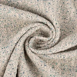 Bezugsstoff Möbelstoff Polsterstoff Zircon Boucle-Optik Struktur beige türkis 1,4m Breite