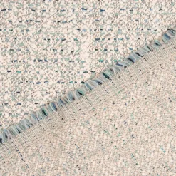 Bezugsstoff Möbelstoff Polsterstoff Zircon Boucle-Optik Struktur beige türkis 1,4m Breite