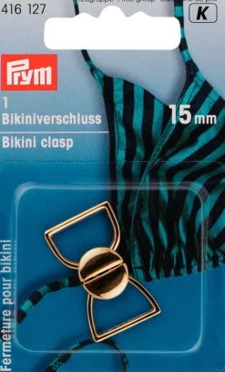 Bikiniverschluss MET goldfarbig 15 mm