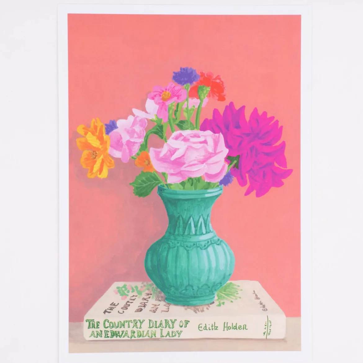 Bild Blumenstrauß Buch Papier bunt A4 30x21cm