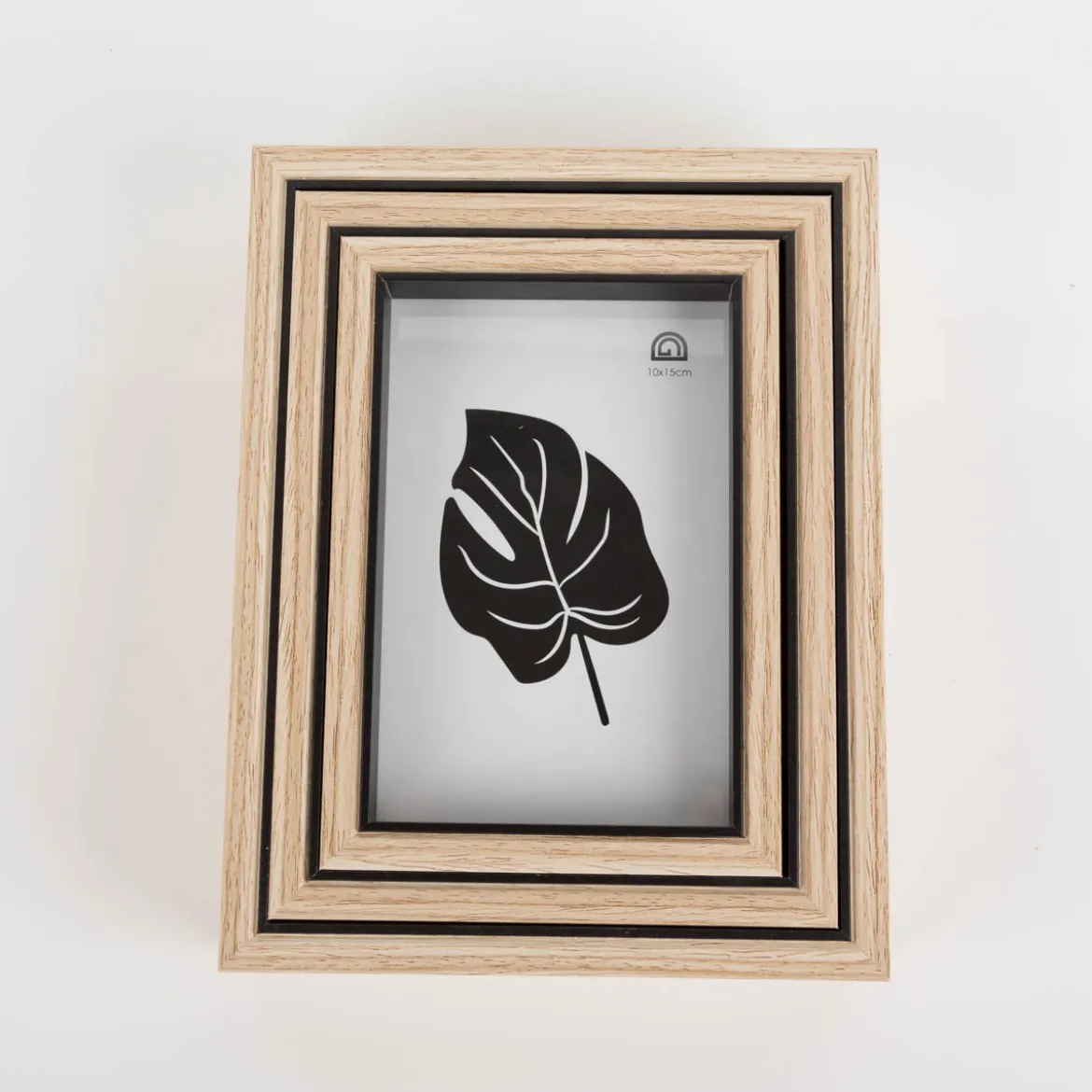 Bilderrahmen 3er Set zweifarbig Holz schwarz natur