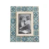 Bilderrahmen Holz Ornament blau Vintage 20x25cm