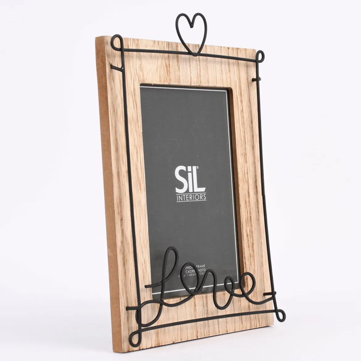 Bilderrahmen Love Holz Draht natur schwarz 15x22,5cm