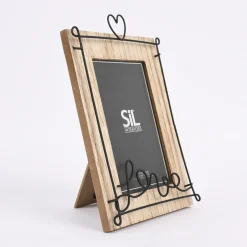 Bilderrahmen Love Holz Draht natur schwarz 15x22,5cm