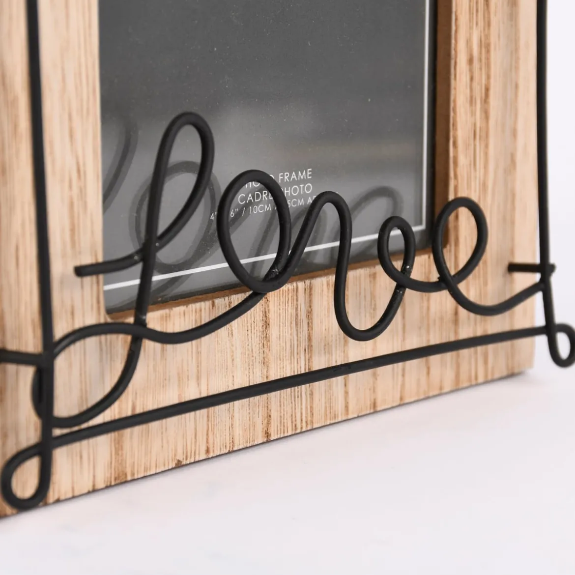 Bilderrahmen Love Holz Draht natur schwarz 15x22,5cm