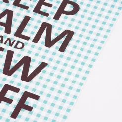 Bild Keep Calm kariert Apfel Retro Papier weiß blau braun A4 30x21cm