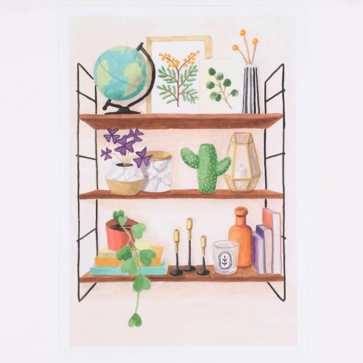 Bild Regal Wohnaccessoires Papier bunt A4 30x21cm
