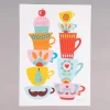Bild Tassen Retro Papier weiß bunt A4 30x21cm