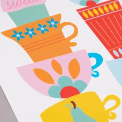 Bild Tassen Retro Papier weiß bunt A4 30x21cm