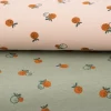 Bio Baumwolljersey Jerseystoff Organic Fruit Orangen dark mint grün 1,50m Breite