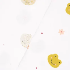 Bio Baumwollstoff Popeline Organic Kinderstoff Frogs Frösche weiß grün 1,50m Breite