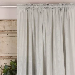Bio Gardine halbtransparenter Vorhangschal aus Bio Baumwolle Leinenstruktur hellgrau 140x245cm