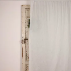 Bio Gardine halbtransparenter Vorhangschal aus Bio Baumwolle Leinenstruktur hellgrau 140x245cm