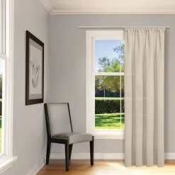 Bio Gardine halbtransparenter Vorhangschal aus Bio Baumwolle Leinenstruktur taupe natur 140x245cm