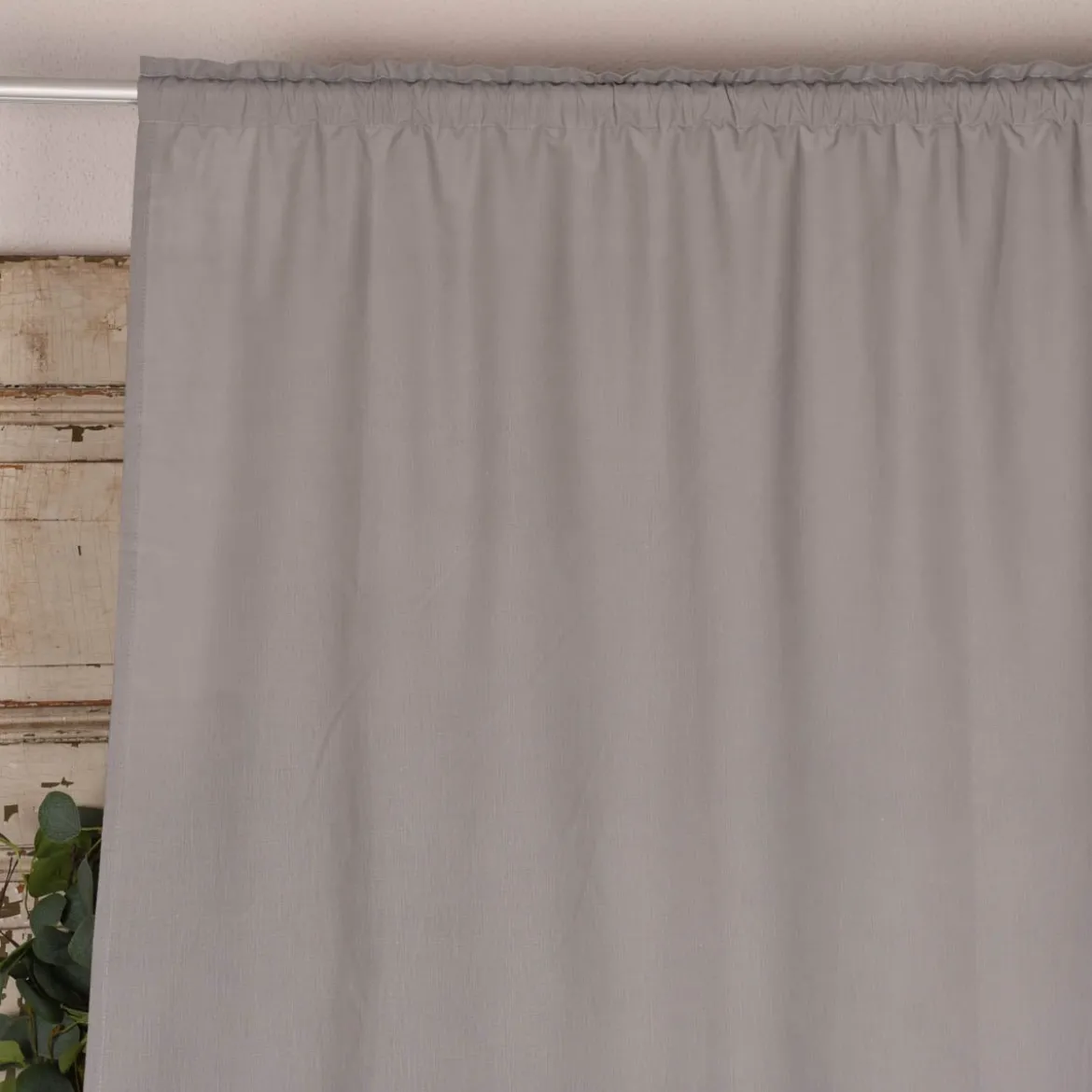 Bio Gardine Vorhangschal aus glatter feiner blickdichter Bio Baumwolle grau 140x245cm