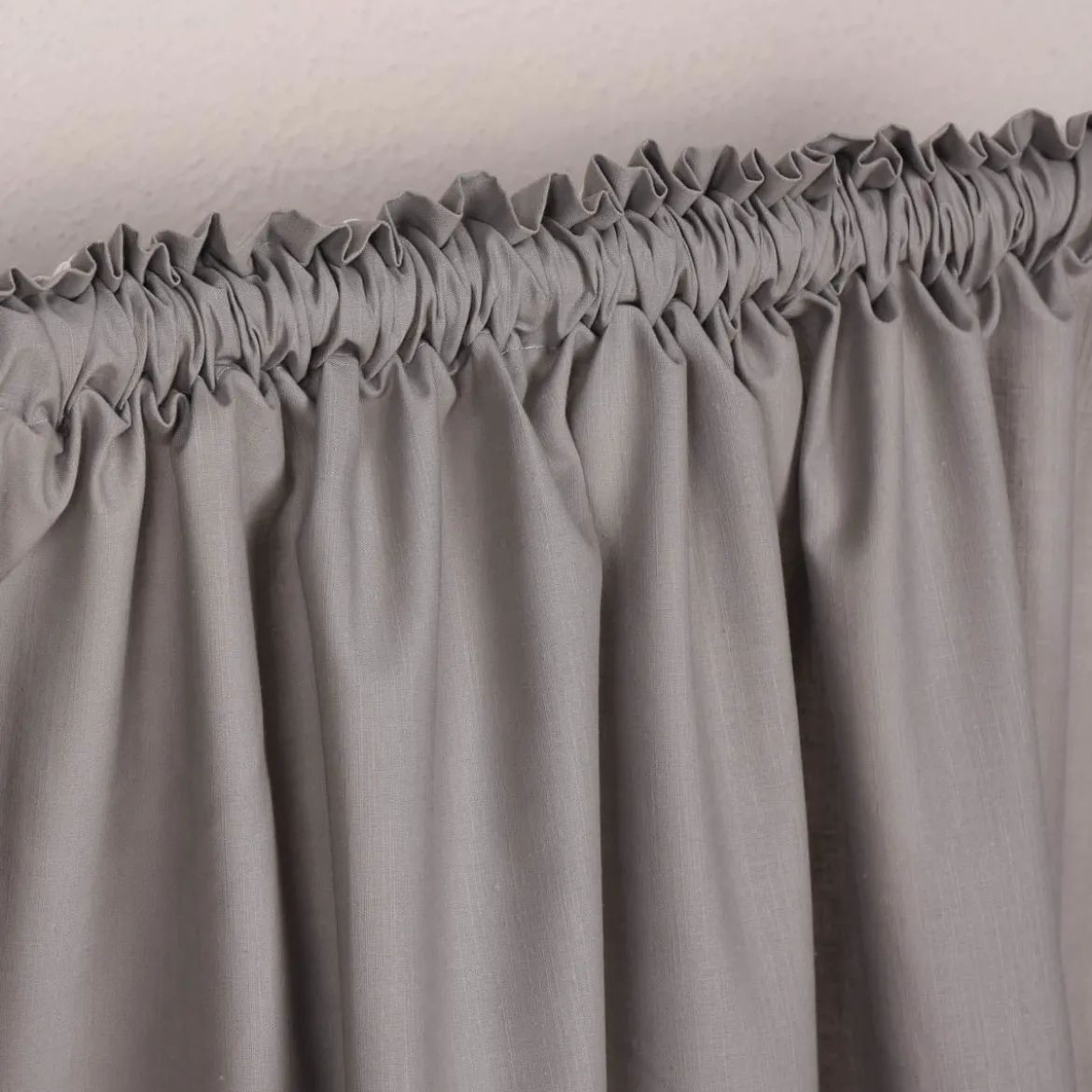 Bio Gardine Vorhangschal aus glatter feiner blickdichter Bio Baumwolle grau 140x245cm