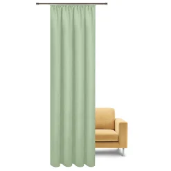 Bio Gardine Vorhangschal aus glatter feiner blickdichter Bio Baumwolle grün 140x245cm