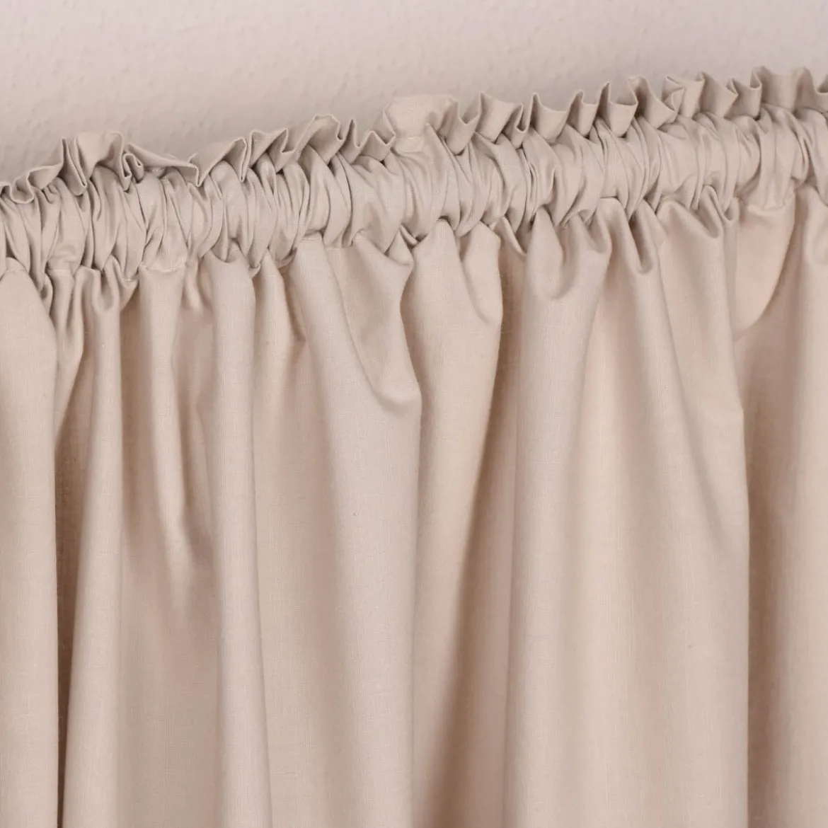 Bio Gardine Vorhangschal aus glatter feiner blickdichter Bio Baumwolle beige 140x245cm