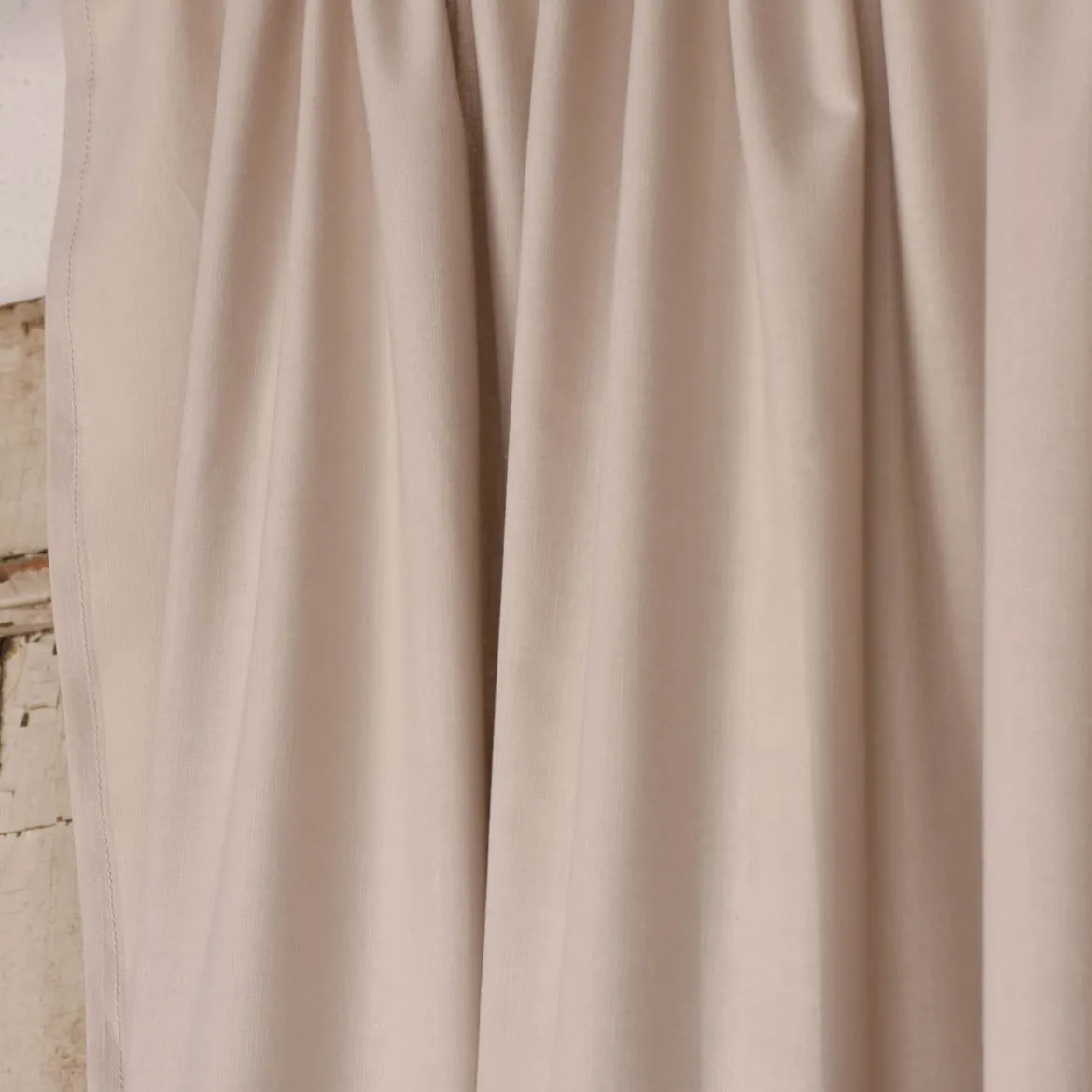 Bio Gardine Vorhangschal aus glatter feiner blickdichter Bio Baumwolle beige 140x245cm