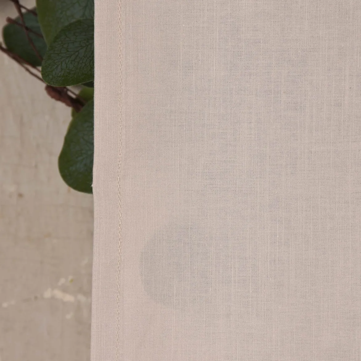 Bio Gardine Vorhangschal aus glatter feiner blickdichter Bio Baumwolle beige 140x245cm