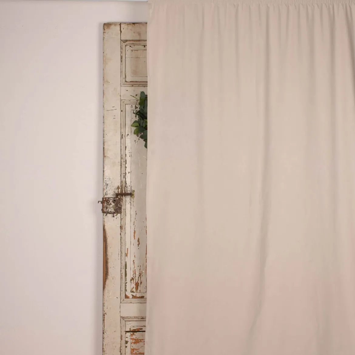 Bio Gardine Vorhangschal aus glatter feiner blickdichter Bio Baumwolle beige 140x245cm
