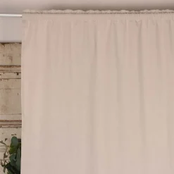 Bio Gardine Vorhangschal aus glatter feiner blickdichter Bio Baumwolle beige 140x245cm