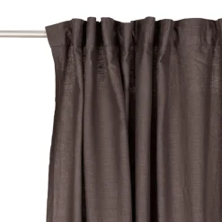 Bio Gardine Vorhangschal aus Bio Baumwolle und Leinen Leinenstruktur einfarbig dunkelgrau 140x270cm