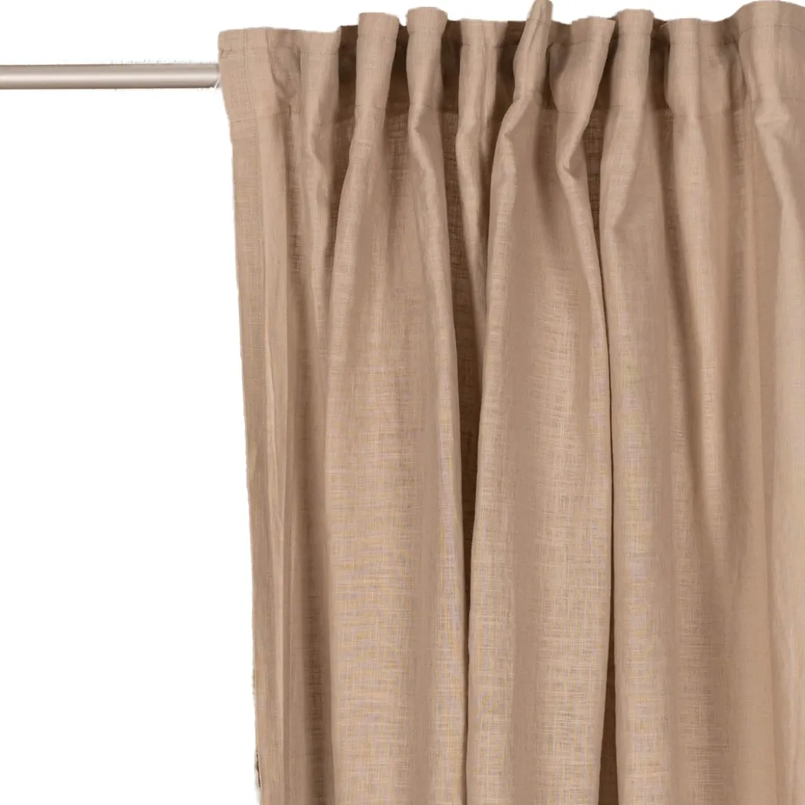 Bio Gardine Vorhangschal aus Bio Baumwolle und Leinen Leinenstruktur einfarbig sand 140x270cm