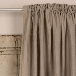 Bio Gardine Vorhangschal aus Bio Baumwolle und Leinen Leinenstruktur einfarbig taupe 140x270cm