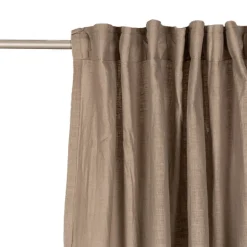 Bio Gardine Vorhangschal aus Bio Baumwolle und Leinen Leinenstruktur einfarbig taupe 140x270cm