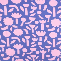 Bio Jersey Stoff Baumwolljersey Blumen Jennifer Bouron blau rosa 1,48 m Breite